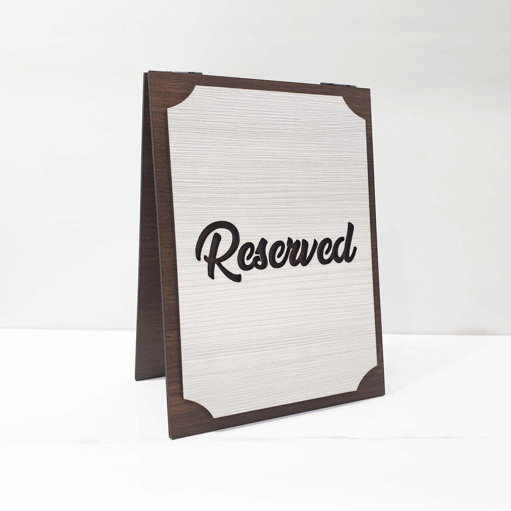 Signage Cafe duduk - RESERVED (MEJA) - Standing Sign Meja Resto