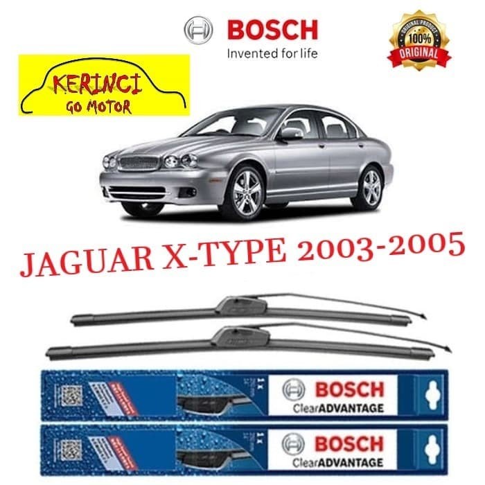 WIPER BOSCH CLEAR ADVANTAGE JAGUAR X-TYPE 2003-2005 22&quot; &amp; 19&quot; SEPASANG