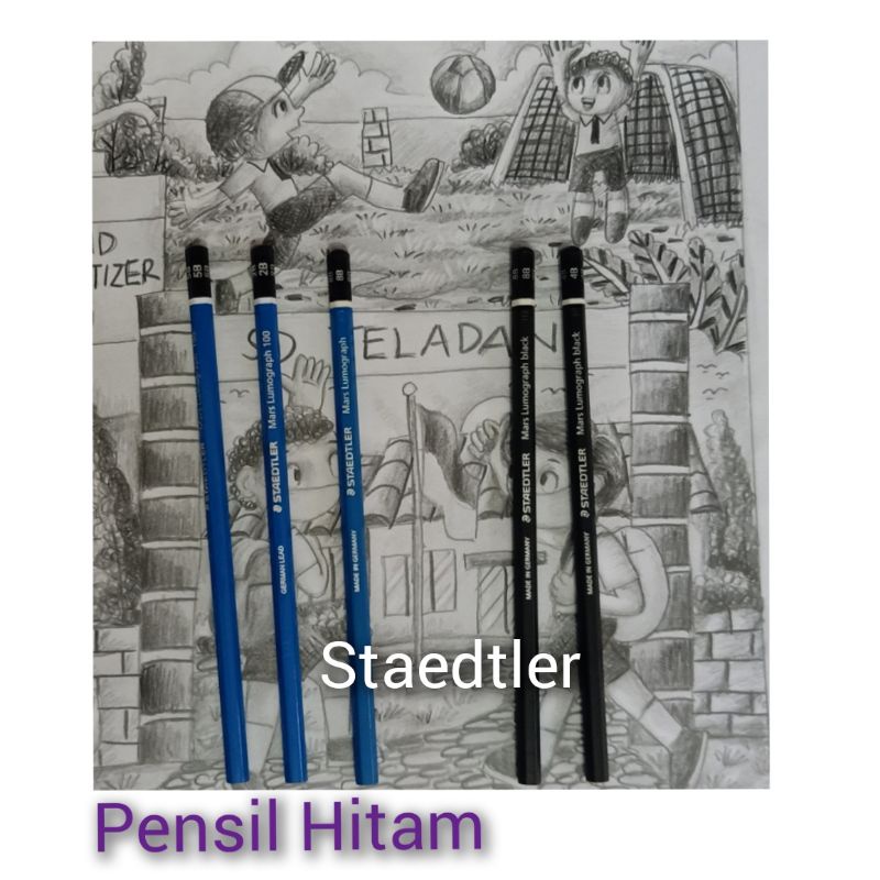 

Pensil Hitam Staedtler Mars Lumongraph 2B 5B 8B Dan Staedtler Mars Lumongraph Black 4B 8B Mewarnai