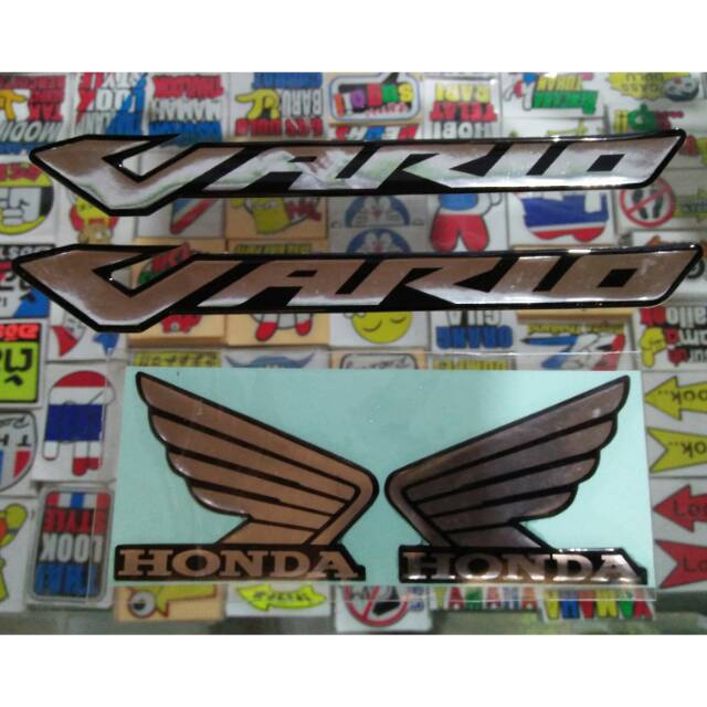 Emblem Vario Timbul Full Resin Silver / Gold