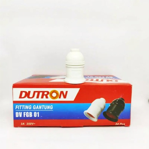 Dutron Fitting Lampu Gantung DV FGB 01  E27 Fitting Gantung HITAM PUTIH