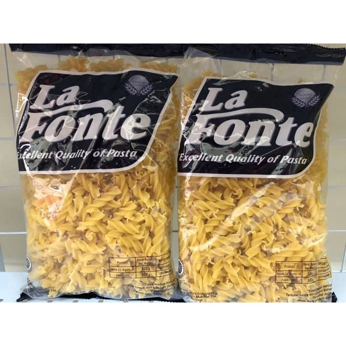 La Fonte Pasta Fusilli / pasta spiral / mie kering 500grm