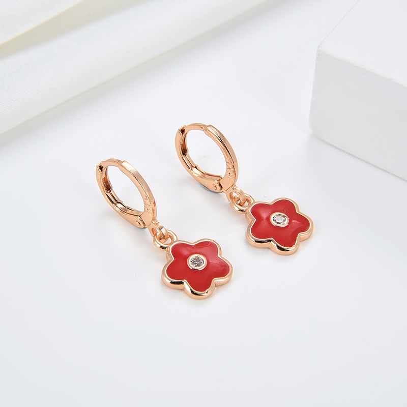 anting titanium anak emas asli muda wanita korea anti karat karat panjang selamanya korea dewasa bunga style korean style tusuk 15e