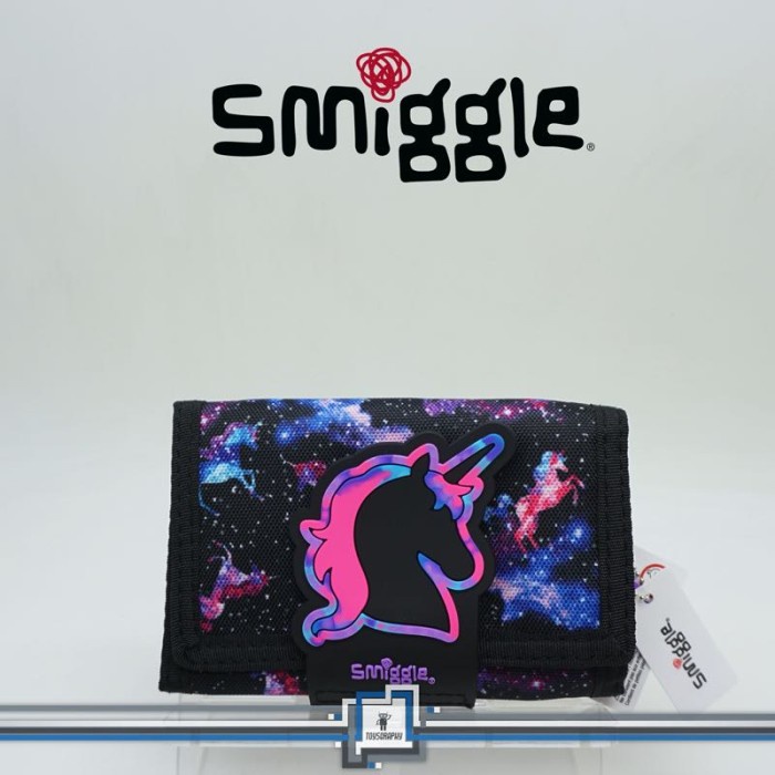 ANAK-DOMPET- SMIGGLE WALLET CHARACTER GALAXY UNICORN BLACK DOMPET ANAK SMIGGLE -DOMPET-ANAK.