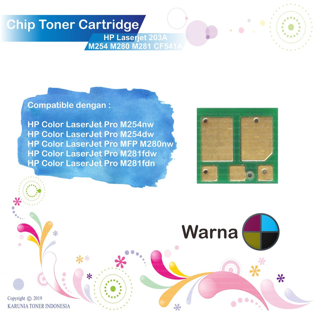 Chip Toner Cartridge HP Color Laserjet 203A M280 M281 M254 M254DN M280NW CF540A CF541A CF542A CF543A