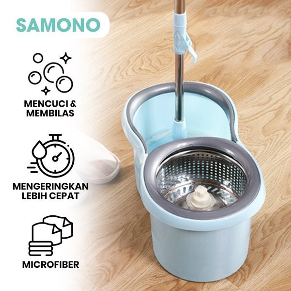 Samono SCM016 Super Mop Alat Pel Lantai Kain Fiber Dengan Embar Spin