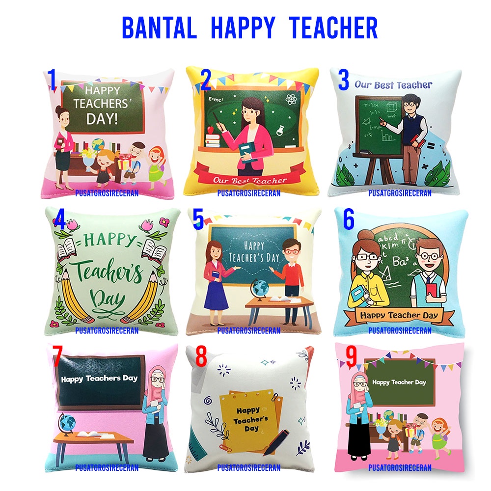 Bantal Hari Guru Happy Teacher Day Souvenir Kado Kenang Kenangan Guru Shopee Indonesia