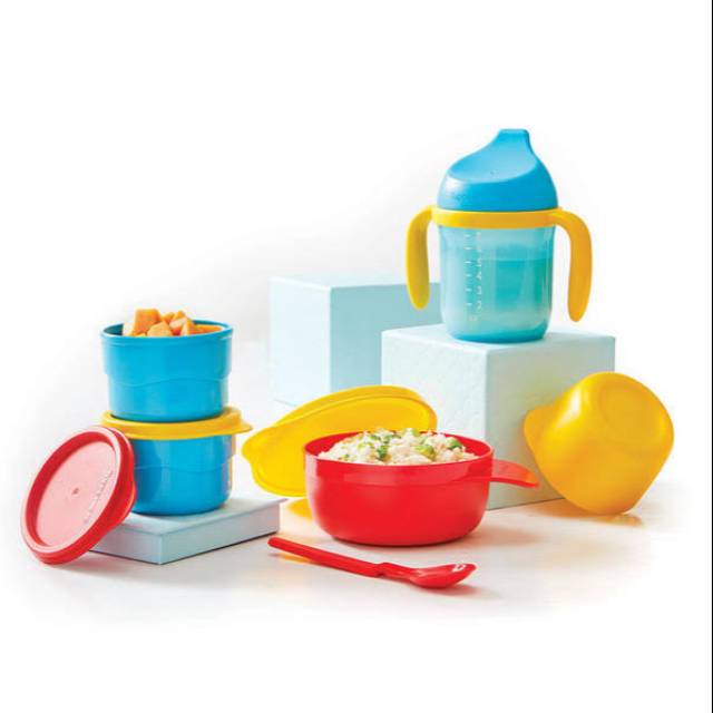 Tiwi Todz 5pcs Tupperware Set Peralatan Makanan Bayi MPASI Baby Anak Paket Wadah Toples Sendok Cup