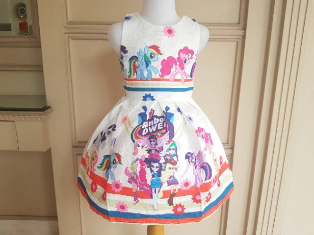 LITTLE PONY DRESS TOSCA / dress ulang tahun anak kuda poni pink putih pesta birthday lucu