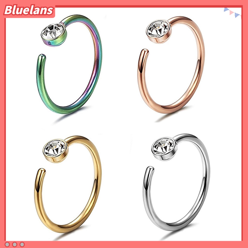 Bluelans Nose Ring Stylish Skin-friendly Multi Colors Non Piercing Nose Hoop