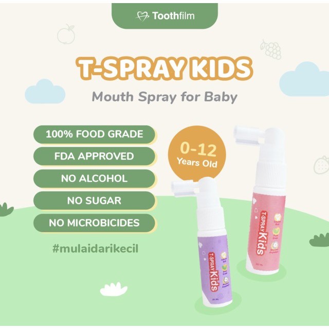 T-Spray Kids Toothfilm 20ml Oral Care Spray Kids T Spray Perawatan Mulut &amp; Gigi Anak Tspray