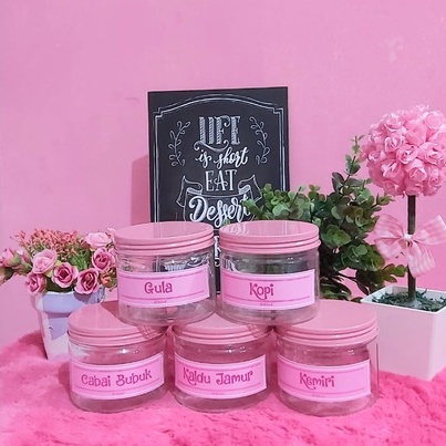Toples Bumbu/ toples 400 ml / toples bumbu Stiker / Toples Teh Gula Kopi Free Label termurah/ toples