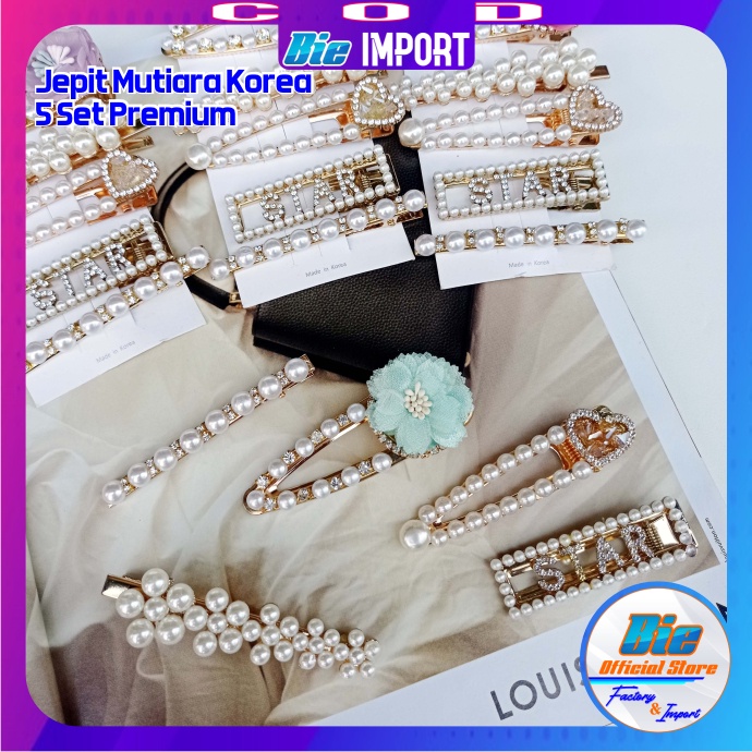 Jepit Rambut Made in Korea Diamond Mutiara Premium Impor Best Seller