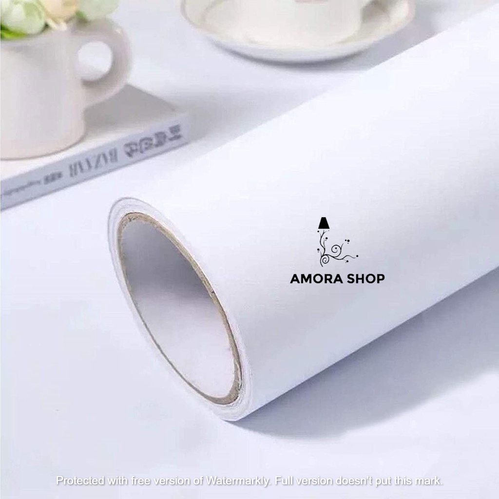 Wallpaper Dinding Polos Putih 8m s/d 9m X 45cm