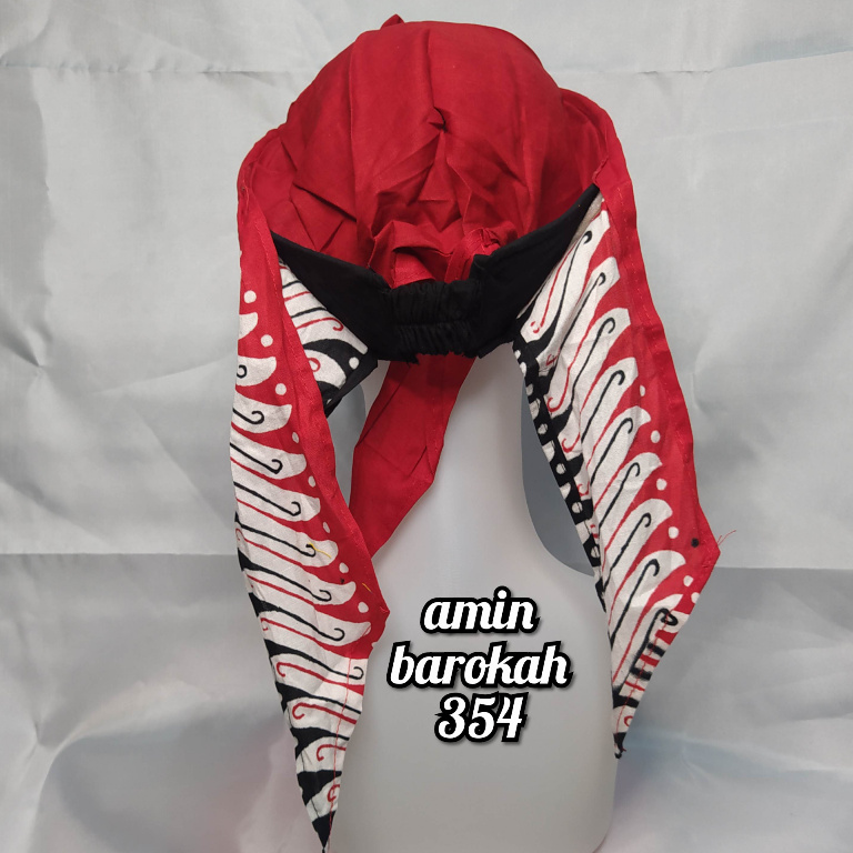 COD...!!! Iket Sunda Motif Jawa Timuran - Warna Merah - Ukuran All Size (Bisa Untuk Anak &amp; Dewasa) #Adat #Jawa #Tradisional