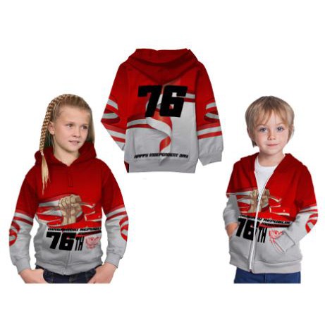 Product Custom Jaket Hoodie Fullprint Anak Murah HUT RI 76 MERDEKA 04