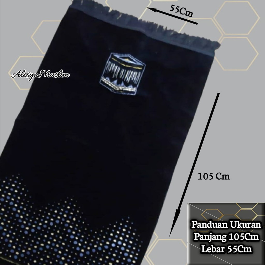 SAJADAH YAKAR MIDI HITAM BAHAN BLUDURU KUALITAS BEST SELLR/BAYAR/DI/TEMPAT