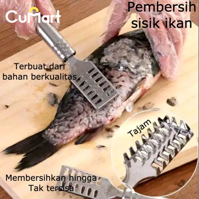 Pembersih Sisik Ikan, Serutan Sisik Ikan, Stainless Steel, Parutan Sisik Ikan, Peeler Sisik Ikan