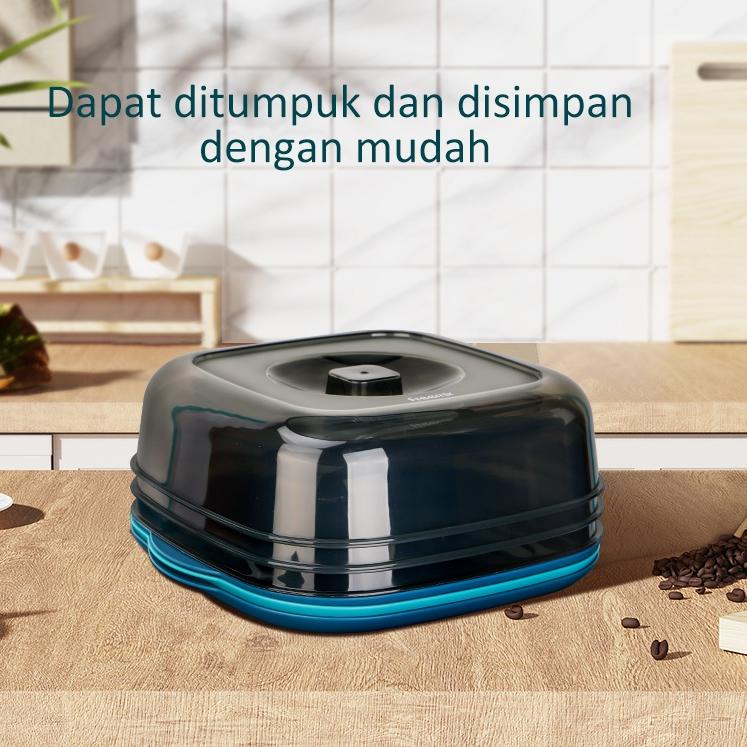 T1W6 Tudung Saji Square Segi Empat Food  3 / 5 Layer 3 / 5 Tingkat Stackable bisa Disusun Tudung Saj