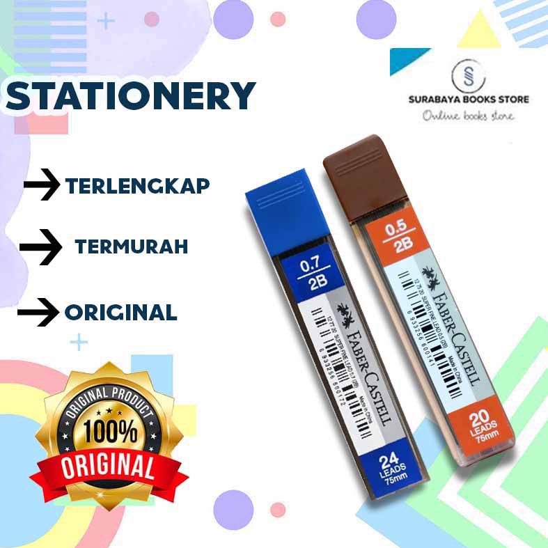 

REFILL PENSIL SUPERFINE 0.5 / 0.7 MM 2B ISI 20 FABER CASTELL ECO