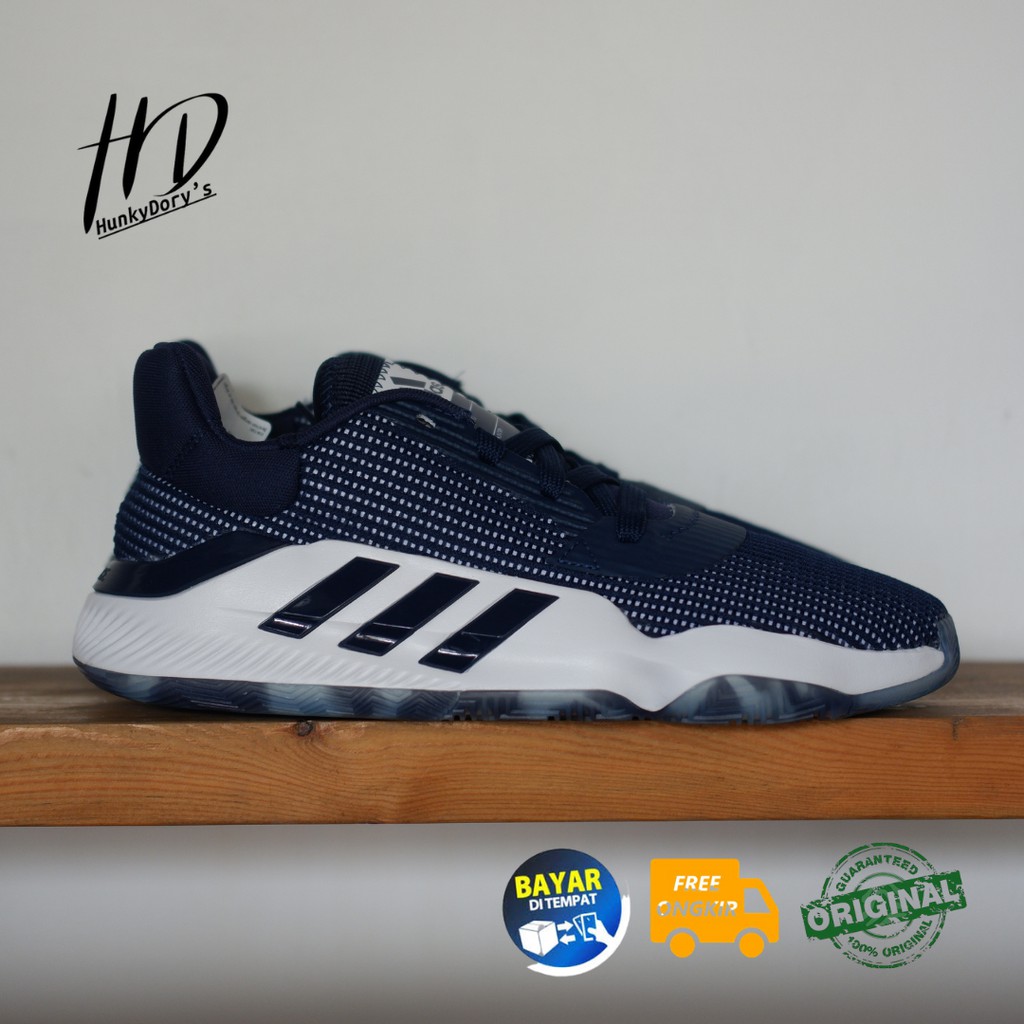 SEPATU BASKET ADIDAS PRO BOUNCE 2019 LOW NAVY/WHITE ORIGINAL