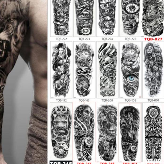 【Penjualan Terbaik】 Tato Temporery Full Tangan 3D tahan air(tatto sementara) FULL VARIASI termurah s