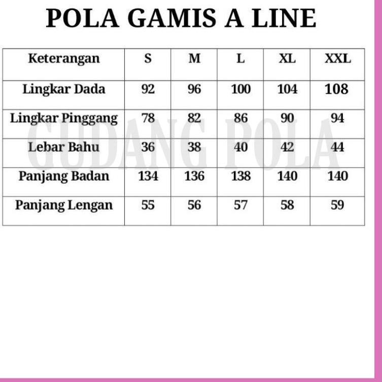 MALL [✓COD] Pola Gamis A Line Dewasa - Pola Baju Gamis A Line - Pola Gamis Dewasa - Pola Baju Gamis 
