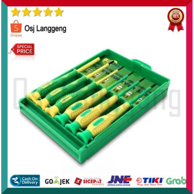 obeng set listrik presisi screwdriver 6pcs TEKIRO electric insulation