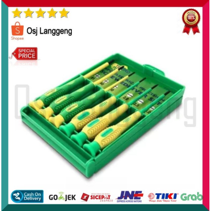 obeng set listrik presisi screwdriver 6pcs TEKIRO electric insulation