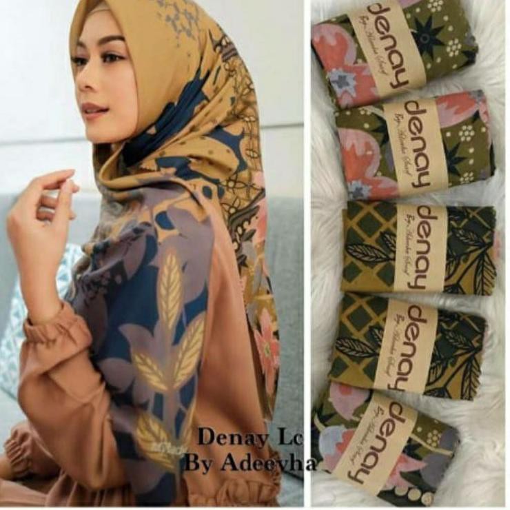 Original  ECER HIJAB DEENAY KW PART 3 BUTTON SCARF KW VOAL WEARING KLAMBI LASER MY LADY BUTTON SCARF