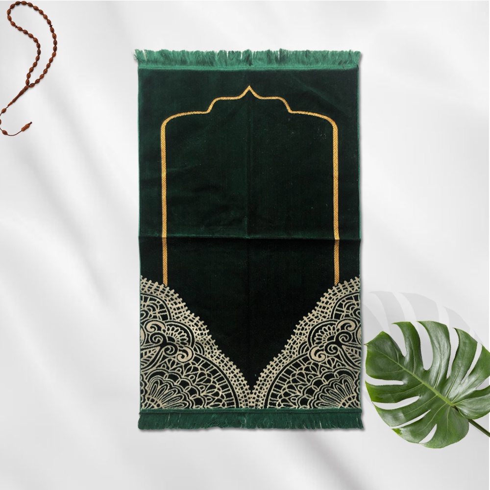 Sajadah turky tebal halus dan embut Albeit Floral Lebar Simple Ukuran -+ 70 x 110 cm