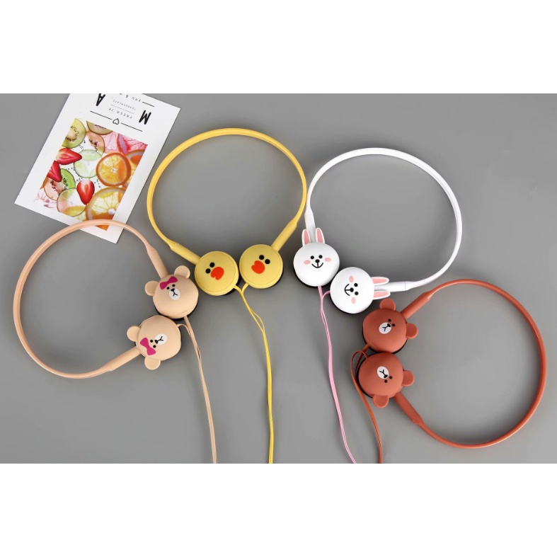 [KN-200] Headphone Karakter Kartun Hewan Imut / Headset Kartun Lucu / Earphone Overhead Motif Kepala Kartun Animals