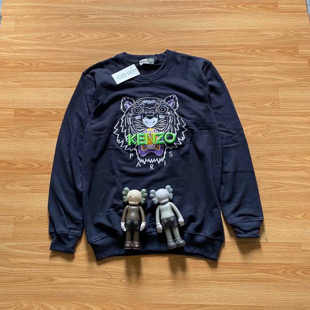 SWEATER KENZO PARIS TIGER HEAD PURPLE LOGO BORDIR UNISEX