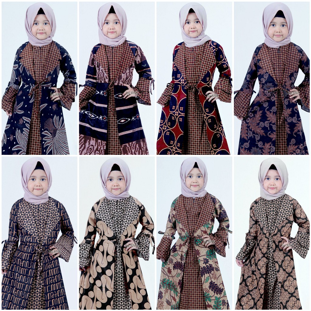 Baju Batik Anak Kekinian Usia 3 12 Tahun Modern Gamis Dress Batik Anak Perempuan Muslim Premium Shopee Indonesia