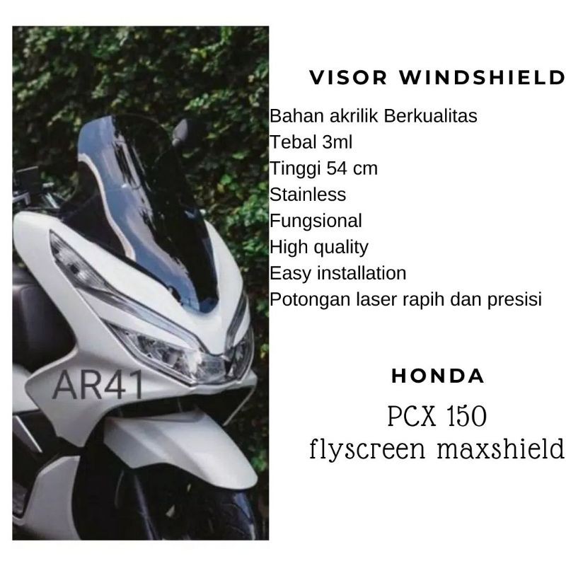 windshield PCX 150 visor sectbill maxshield PCX lokal flyscreen maxshield