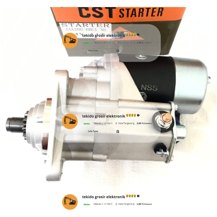 STARTING MOTOR DINAMO STARTER 6BG1T 6BG1-T HITACHI EX 200-5 EX200-5