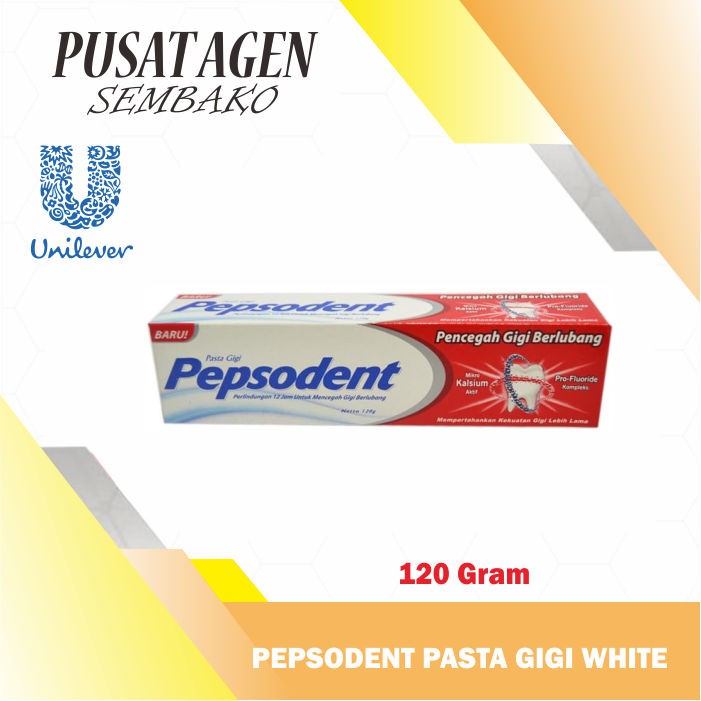 PEPSODENT PASTA GIGI WHITE 120 G GR GRAM PEPSODEN ODOL PUTIH 120GR 120G 120GRAM