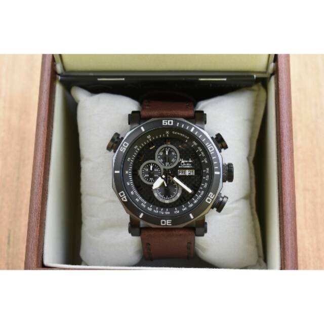 Jam Tangan Cowok Pria Alexandre Christie Original AC 6308 AC6308 Black Brown