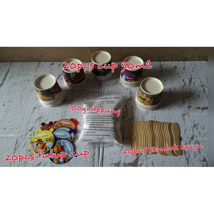 

Paket Es Krim PONDAN Kemasan 100gr + Papercup 50ml 20pcs