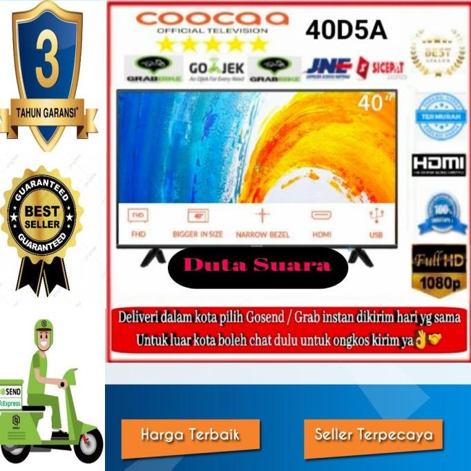 COOCAA TV LED 40 Inch 40D5A Full HD TV Garansi Resmi 3 Tahun New 2019 Termurah