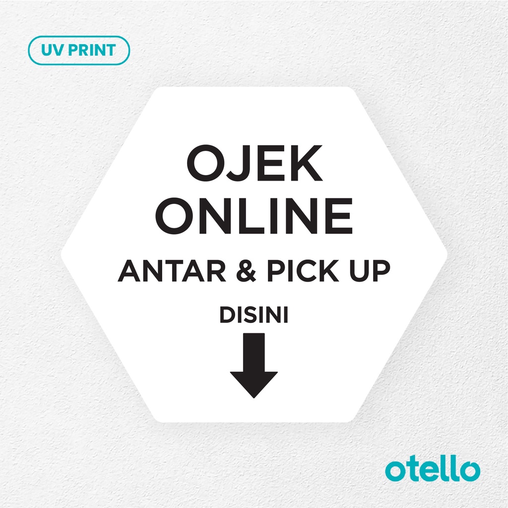 Ojek Online Antas &amp; Pick Up Disini Sign Board Akrilik Tempel Signage Dinding Papan Acrylic Restoran Wall Stiker Dinding Petunjuk Toko Cafe