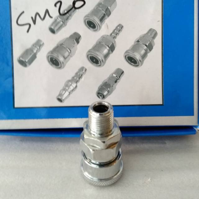 Coupler SM20 . Sambungan selang angin kompresor . Sambungan angin