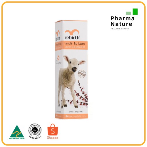 Original Rebirth Lanolin Lip Balm With Vitamin E Apricot Oil With Spf Shopee Indonesia