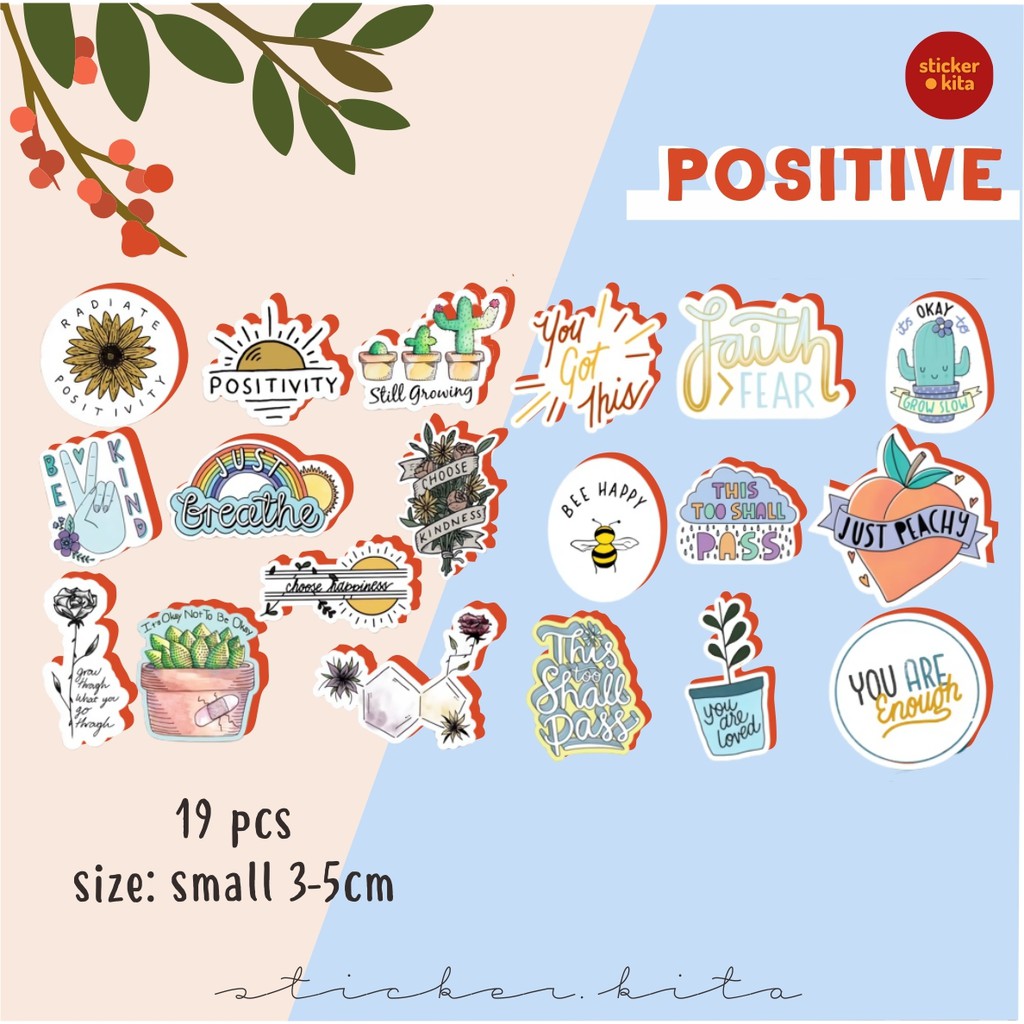 

Positive Vibes Pack - Sticker Tumblr Aesthetic [FREE GIFT] STICKER.KITA