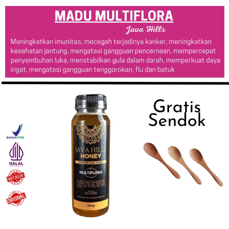 MADU MULTIFLORA JAVA HILLS HONEY / MADU MUMTAZ / MADU MURNI / MADU / Madu asli 100% Nektar Multiflora Madu Mentah Premium Raw Honey Alami