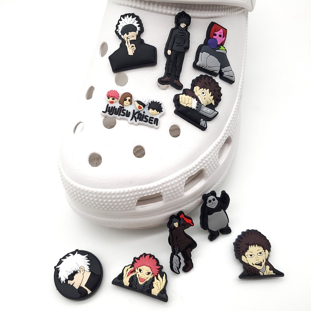 10pcs / set Gesper Sepatu Desain Jujutsu Kaisen jibbitz Untuk Dekorasi Taman Charm