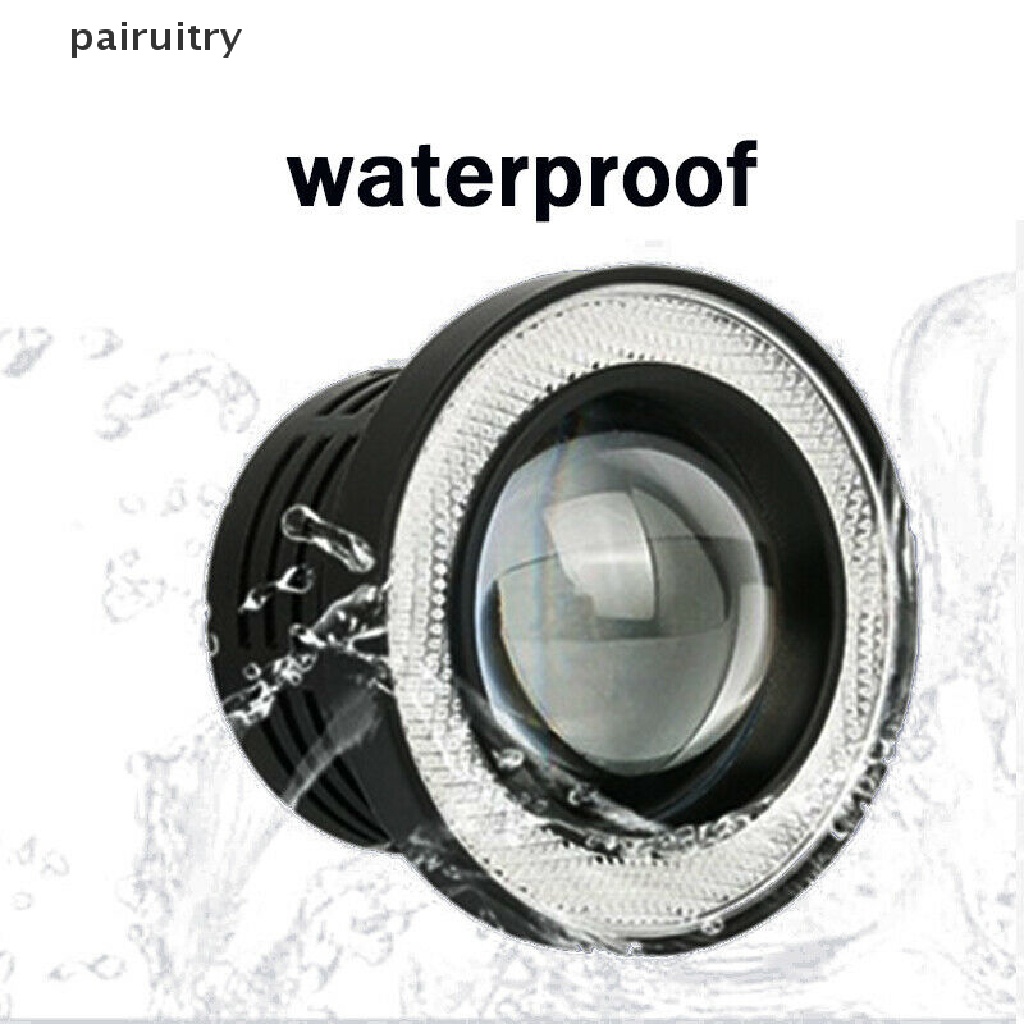 Prt 1pc Lampu LED Angel Eyes 3.5 &quot;12V Warna Putih Untuk Fog Lamp / Headlight Mobil SUV Universal