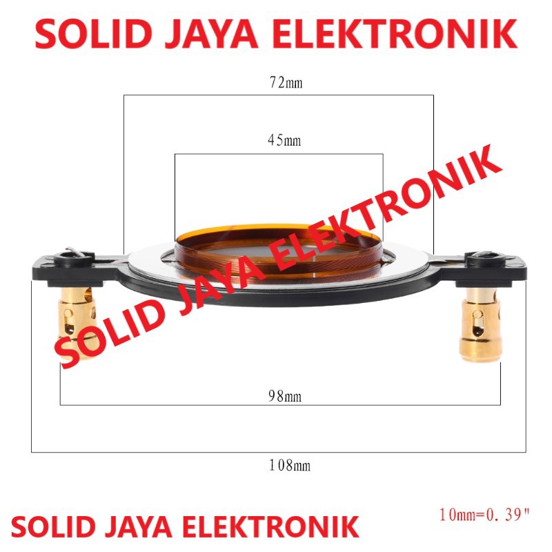 SPUL SPULL TWITTER TWITER 44.4 MM 44,4 RECONE KIT SPOL SPOLL TWETER HI HIGH 44.4MM TWEETER ASLI