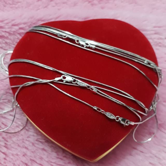 KALUNG CASANDRA BULAT PERAK 925 LAPIS EMAS PUTIH / PERHIASAN SILVER / KALUNG PRIA WANITA /ASLI /AS17