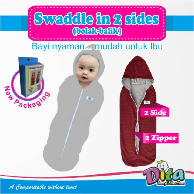 SNI DITA MOONSCARE bedong instan Bolak Balik salur DITA swaddle in 2 sides Murah Bedong instan bedung instant bedong